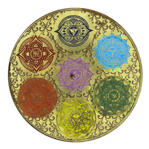 Wood & Brass Round Incense Holder 7  Triquetra Incense Hold