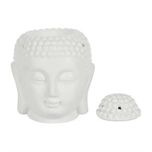 Buddha Head Oil Burner - White