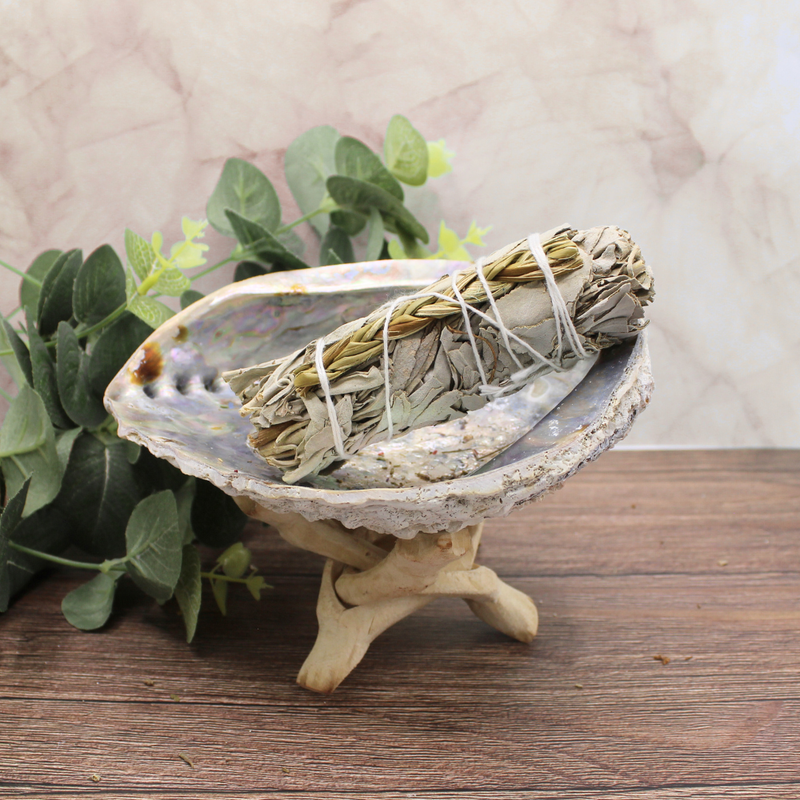 White Sage & Sweetgrass Smudge Stick 10cm - Image 3