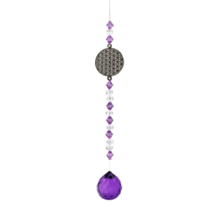 Suncatcher Hanging Purple Beads Flower of Life
