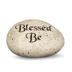 Carved Stone Pebbles Blessed Be (3.5 Dia)