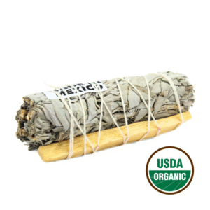 White Sage & Palo Santo Smudge Stick 10cm with label
