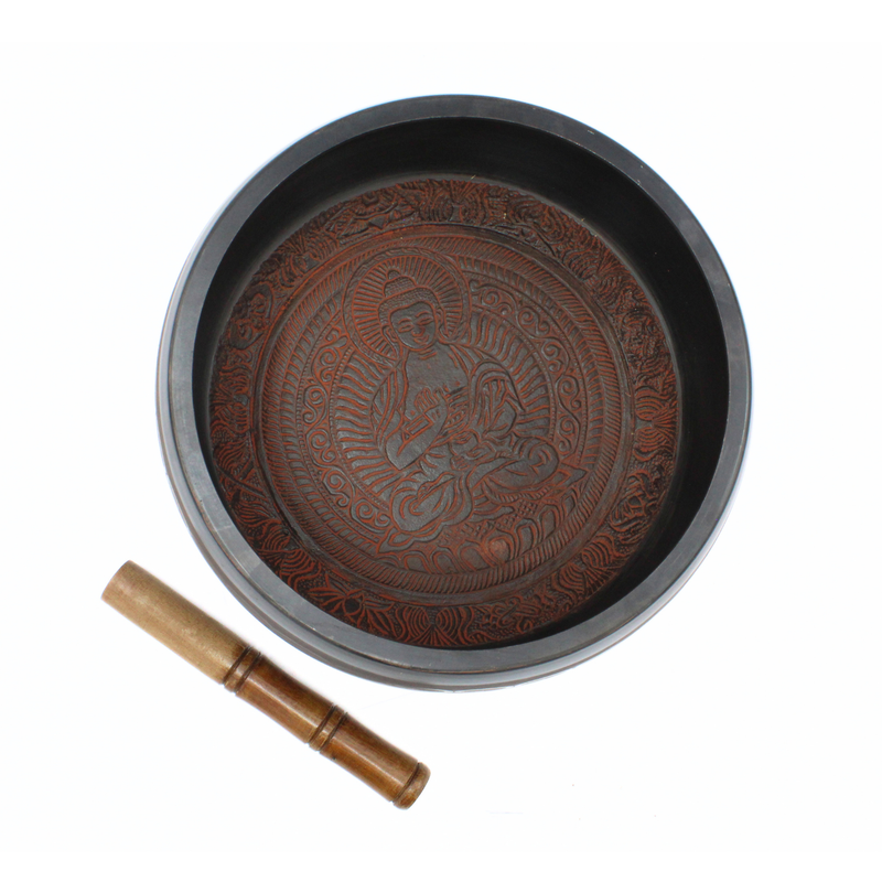 Singing Bowl aluminium 24 cm Red - Image 2