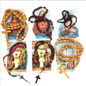 Wooden Rosaries With Prayer Cards