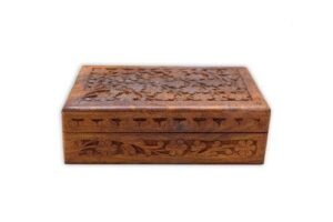 Wooden Box Carved Antique