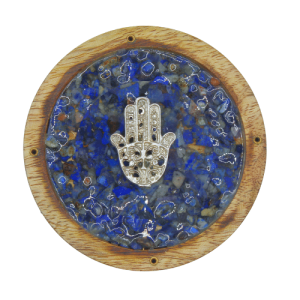 Fatima Hand Incense Holder With Lapis Lazuli Chips
