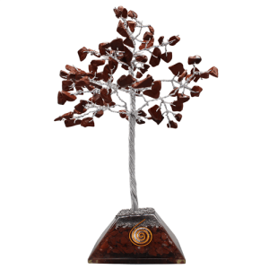 Gem Tree with Red Jasper Orgone Pyramid Base 100 Beads