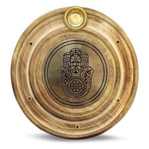 Wooden Incense Holder Brass Fatima Hand 10 Cm