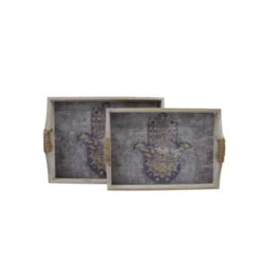 Tray Hand of Fatima Dark-Coloured Set 2 un.