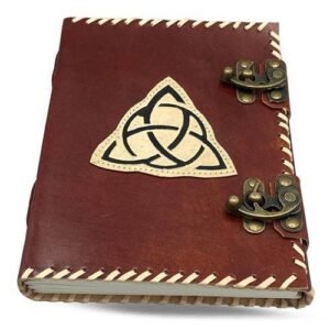 Vintage Leather Journal Triquetra with Double Sliding Lock