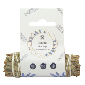 Healing Blue Sage Smudge Stick 10 cm with Label