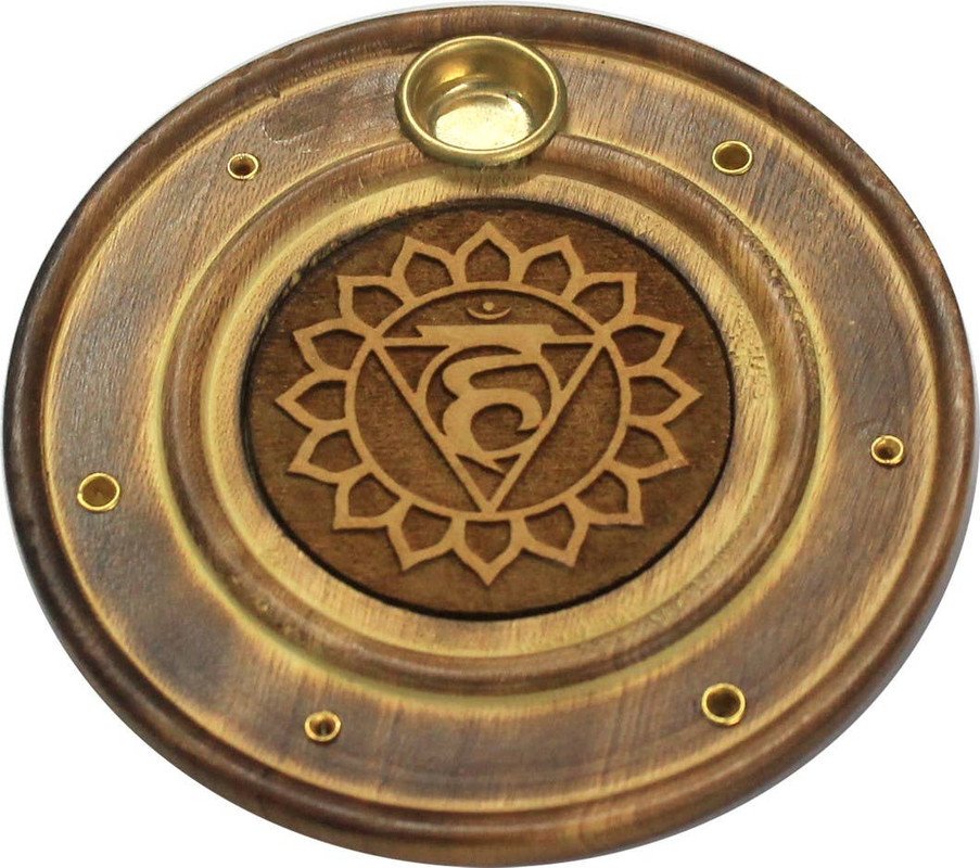Round Throat Chakra Incense Burner (10 cm)
