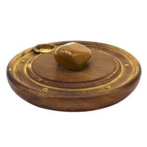 Tiger Eye Mango Wood Incense Holder