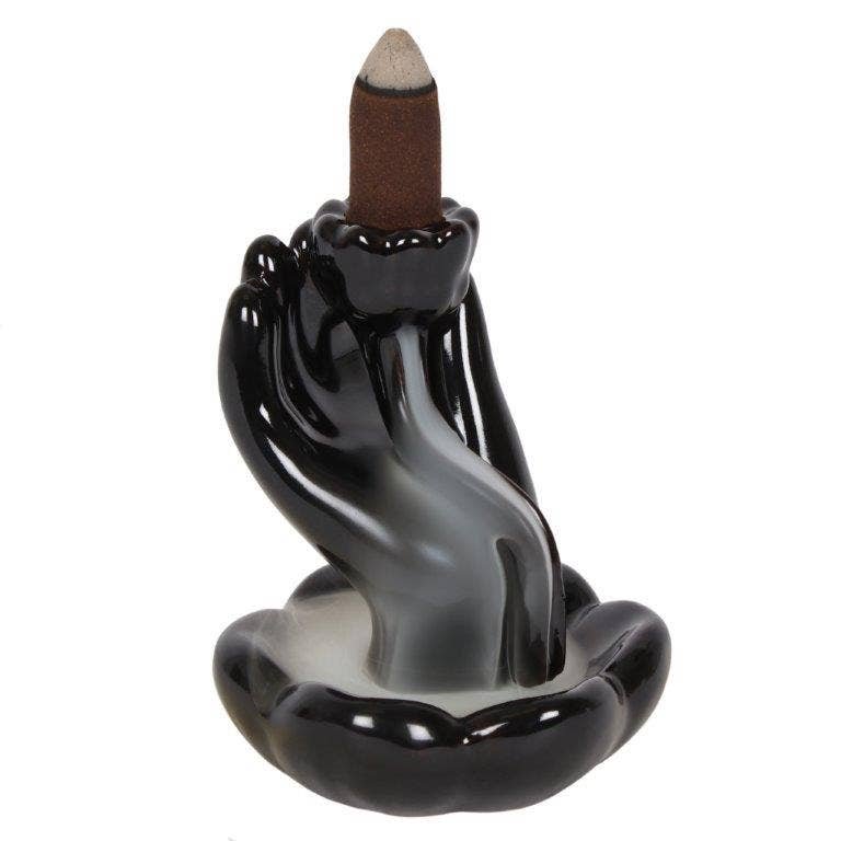 Hand & Lotus Flower Backflow Incense Burner.