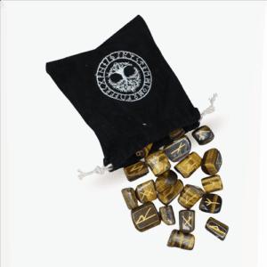Rune Viking Tiger Eye with Velvet Bag 25 Pcs