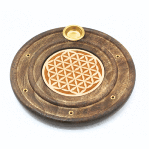 Wooden Incense Burner Flower of Life 10 cm
