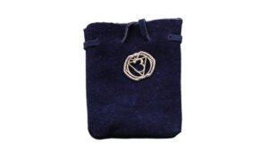 Suede Pouch-Blue with Chakra Symbol 3.25x2.75"