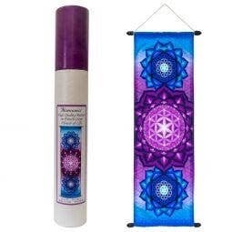 High Quality French Crepe Banner Flower of Life 36 X 90 Cms