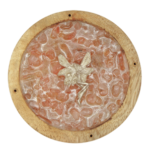 Fairy Incense Holder With Rose Quartz Chips