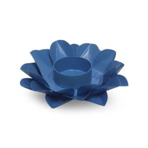 Lotus Candleholder L.blue Throat Chakra