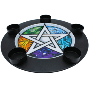 Metal T-Light Holder & Charger Plate Pentagram