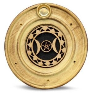 Wooden Incense Holder Triple Moon 10 Cm