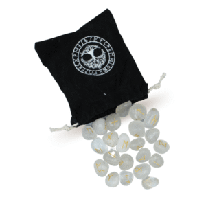 Rune Viking Crystal Quartz with Velvet Bag 25 Pcs