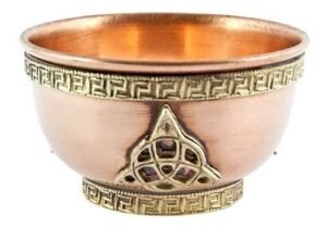 Tibetan Incense Burner / Copper Triquetra Offering Bowl