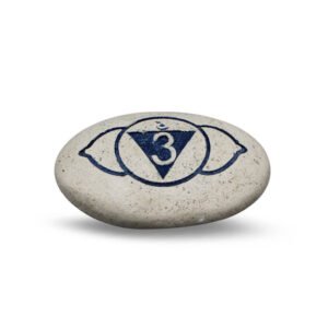 Pebble - Engraved River Stone 6th Chakra Blue