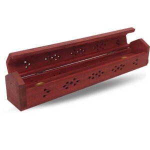 Wooden Incense Box Red with Storage 30cm