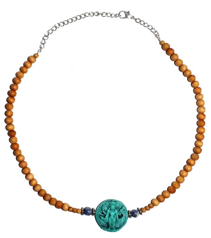 Chocker Sandalwood -Turquoise Vishnu