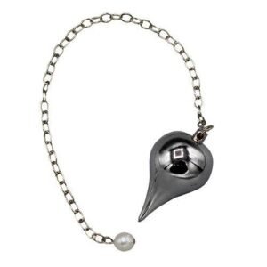 Nickel Luzi Pendulum with White Bead