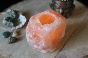 Himalayan Salt Tealight Holder Orange With Box
