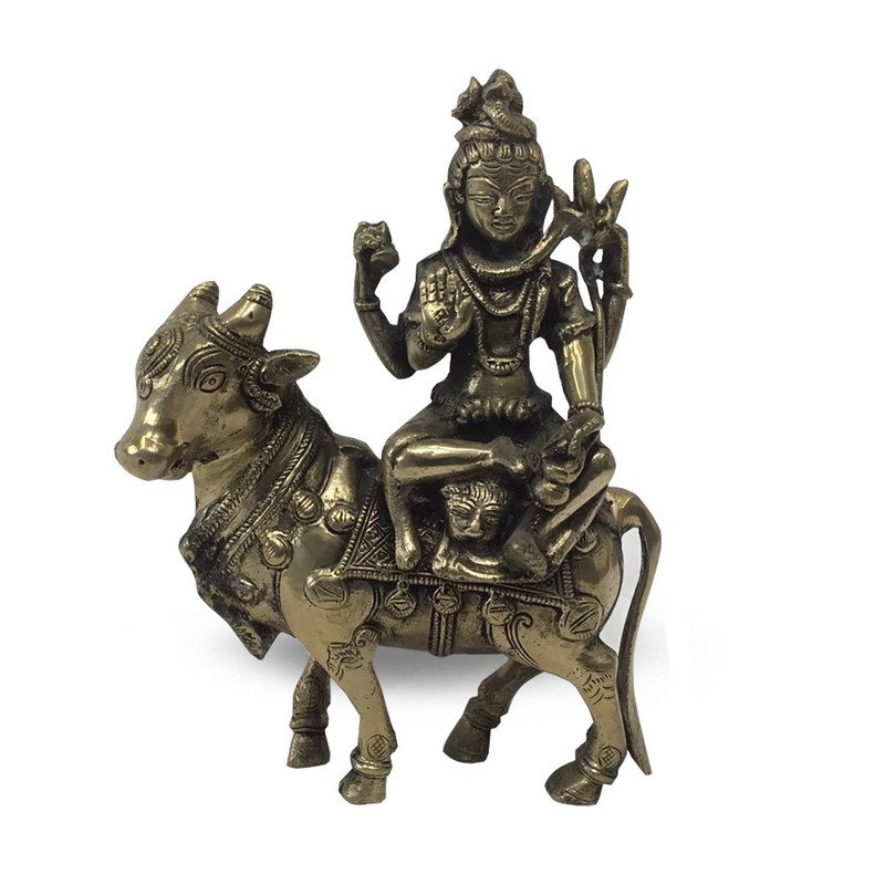 Shiva on Cow 21 Cm