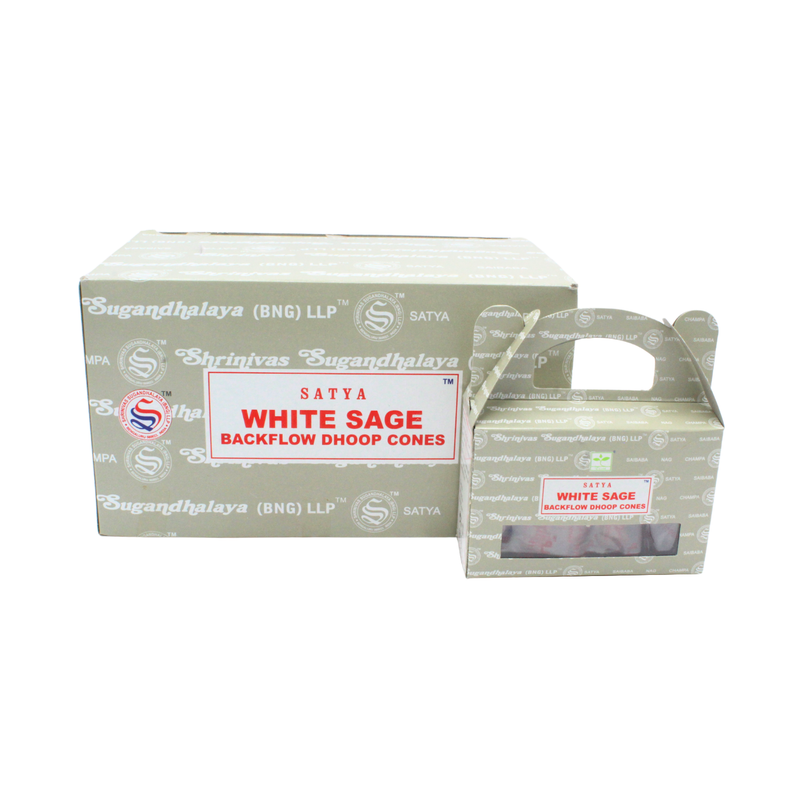 Satya White Sage Backflow Dhoop Cones - Image 2