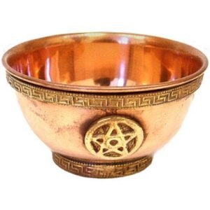 Tibetan Incense Burner / Copper Pentacle Offering Bowl