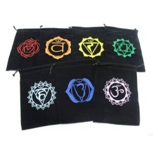 Velvet Drawstring Bag 5x7" - 7 Chakra Symbol in 7 Colors