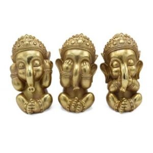 Lord Ganesh Blind, Deaf and Mute to evil - Set of 3 pcs