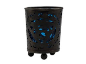 Votive Holder W/turquoise Glass Insert-#5 Troat