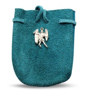 Pouch - Suede  Rounded with Strap Tq Mikael 3.25" X 2.75"