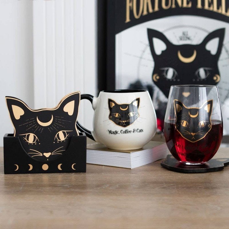 Magic, Coffee & Cats Rounded Mug - Image 3