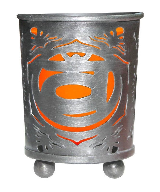 Chakra Votive Holder Orange Glass Insert - Sacral