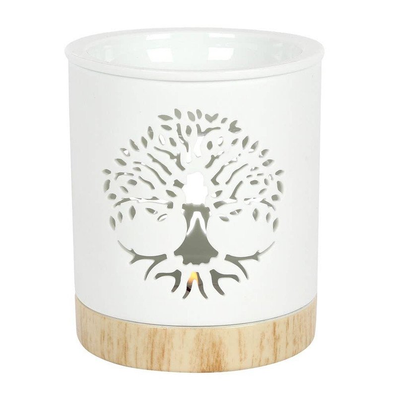 White Tree Of Life Cut Out Oil Burner