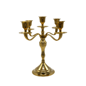 Candlestand brass 5 pit