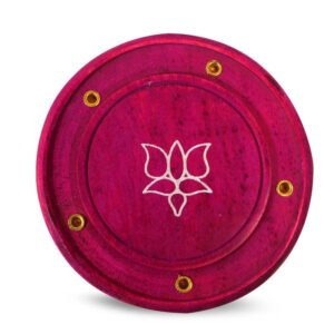 Pink Mango Wooden Incense Burner with Lotus