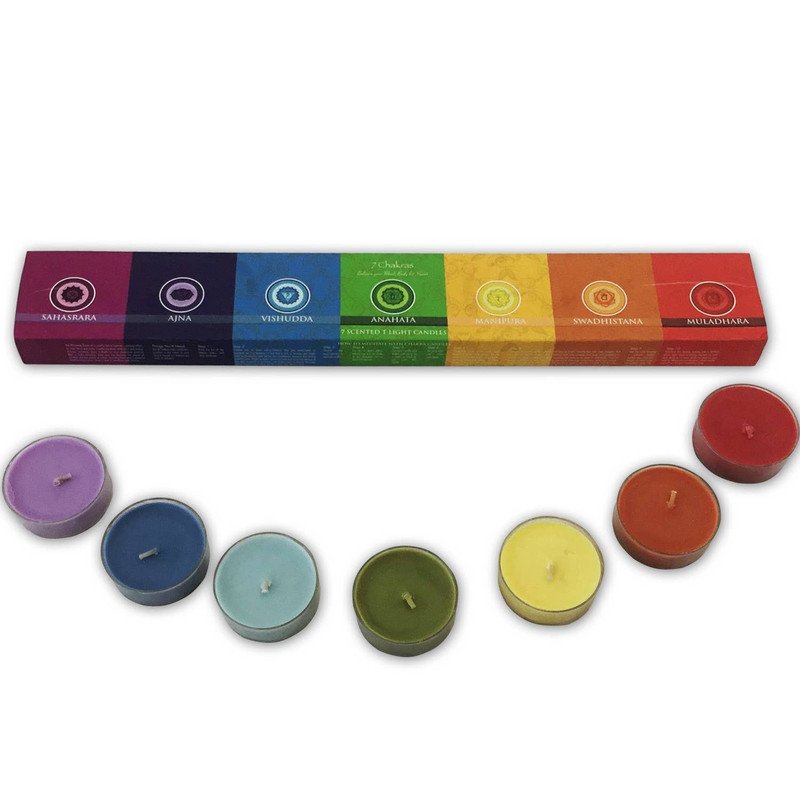 Green Tree 7 Chakra's T-Lites Meditation Set