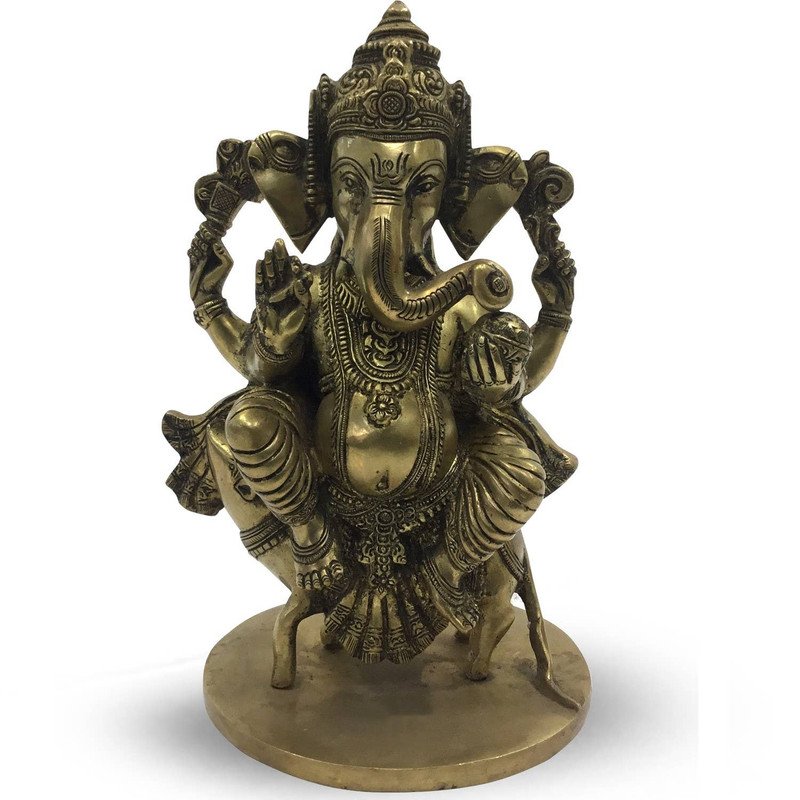 Ganesh Sitting on Rat 27cm
