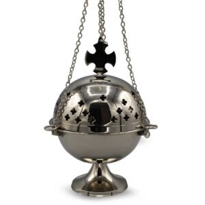 Nickel Plated Hanging Incense Burner (18cm)
