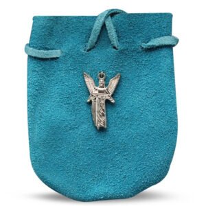 Pouch - Suede  Rounded with Strap Tq Gabriel 3.25" X 2.75"