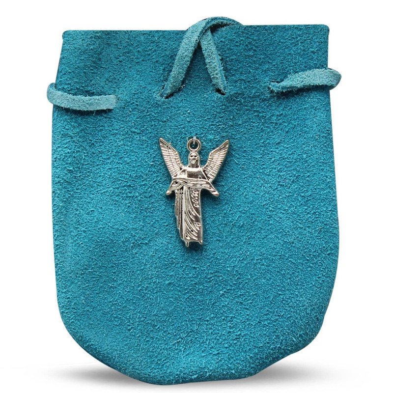 Pouch - Suede Rounded with Strap Tq Gabriel 3.25" X 2.75"